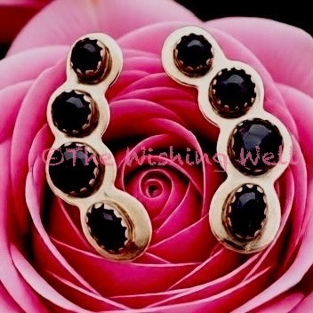 Artisan Crafted Heavy Gauge Onyx Earrings 1.25” Long 7G